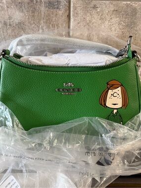 Coach Green Peanuts Peppermint Patty Teri Leather Shoulder Bag